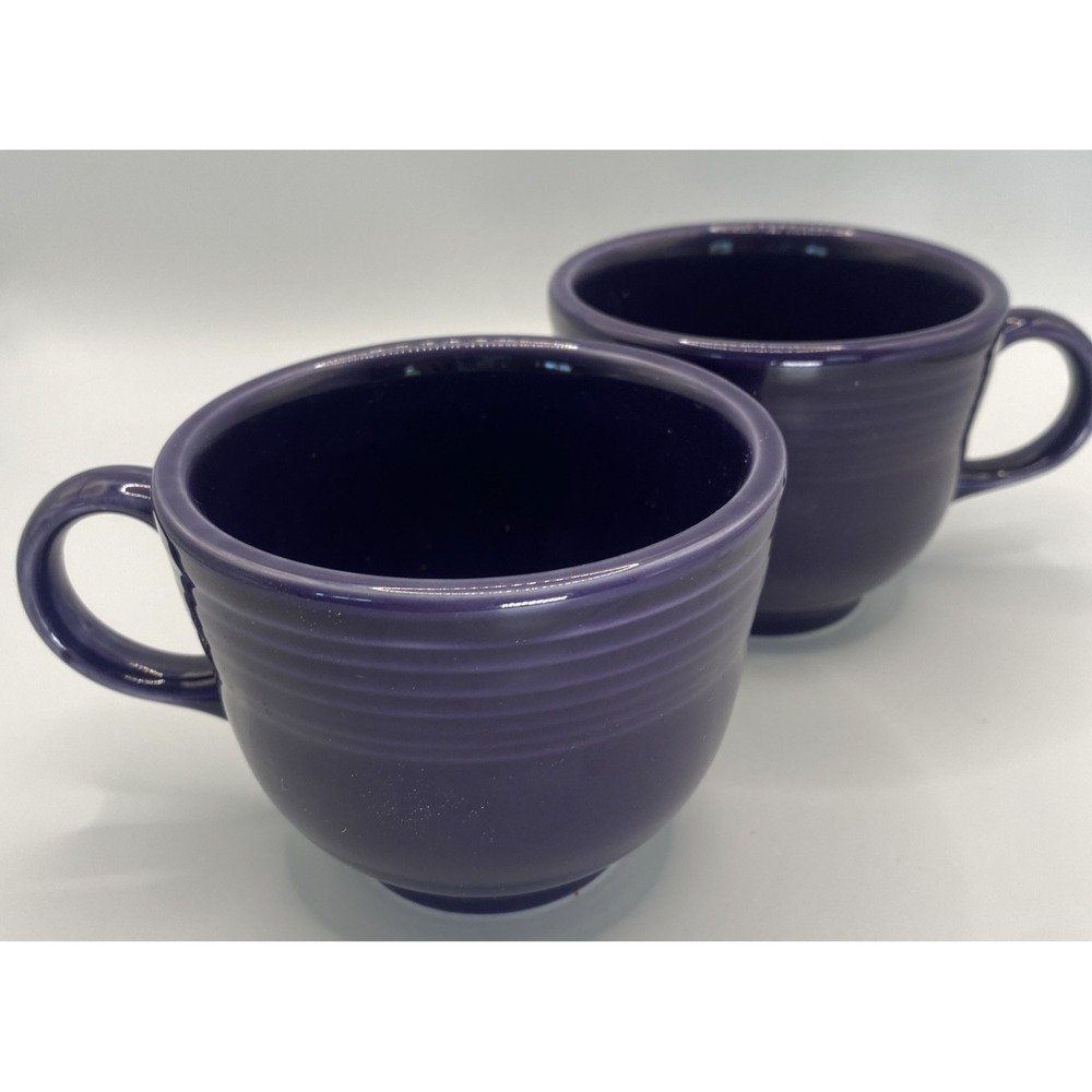 Fiesta Dinner Ware 2 Plum Purple Tea Coffee Cups Retired Color C Handle‎